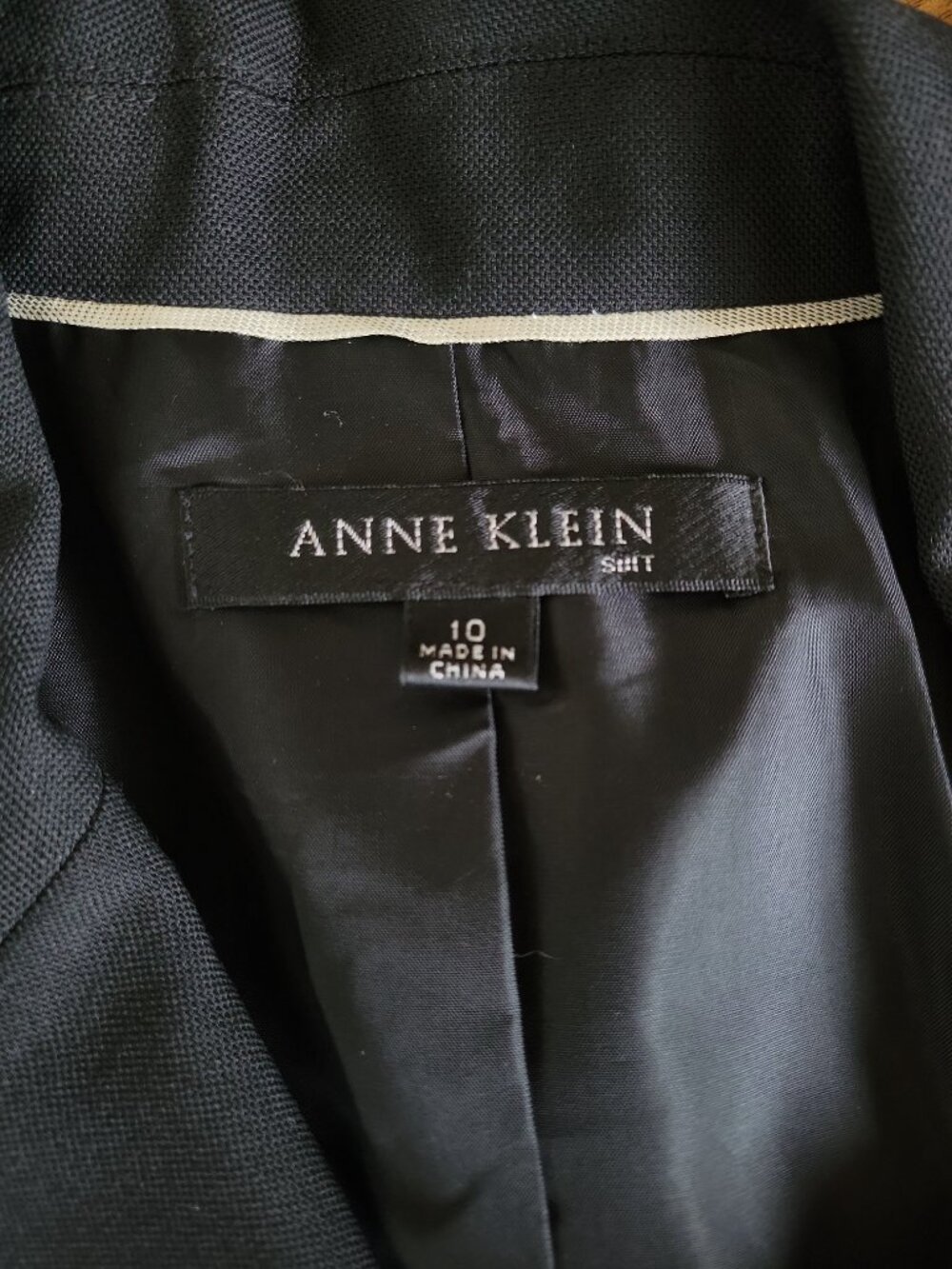 Anne Klein Black Belted Button Front Blazer Top Women's Size 10 - Picture 7 of 7